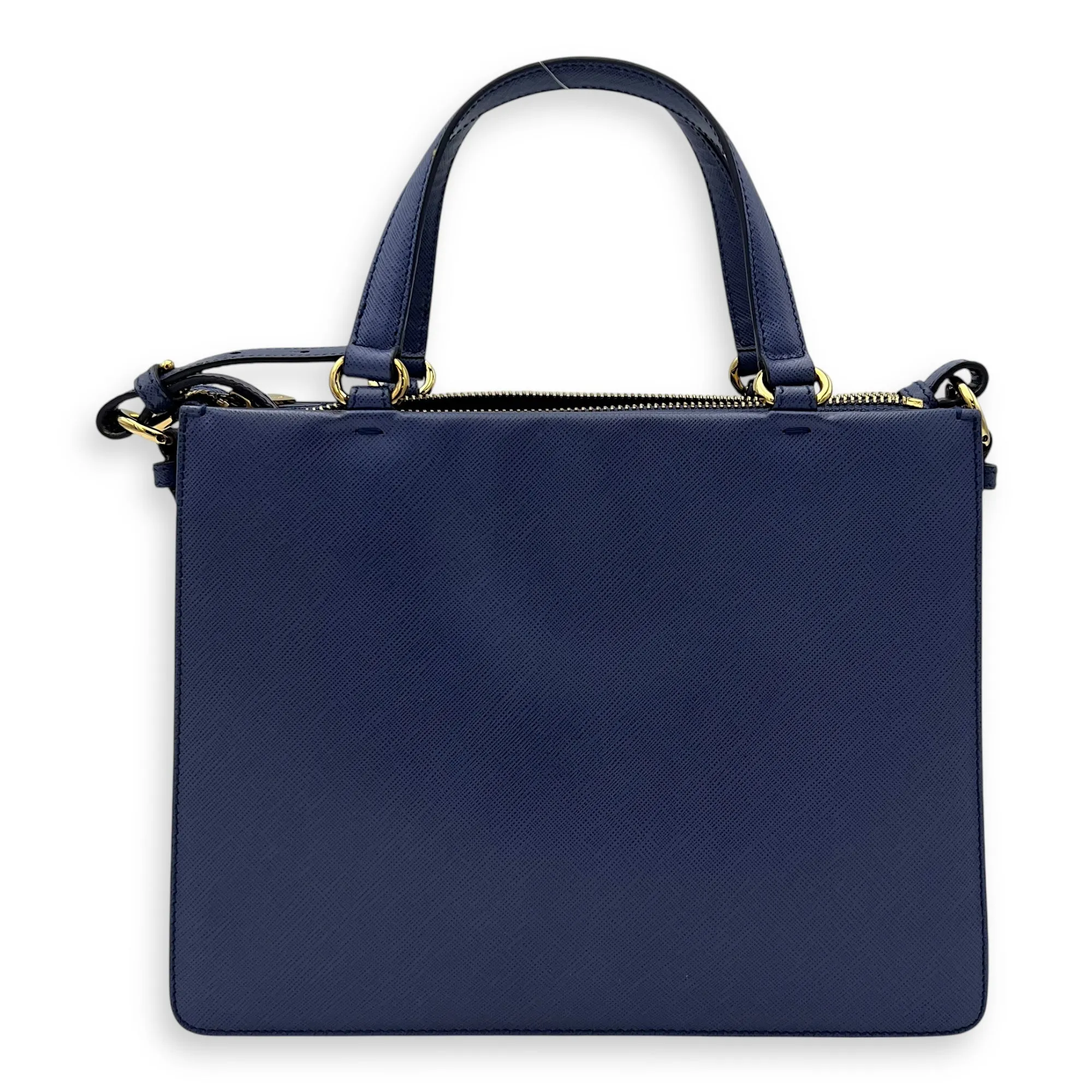 Tracy Crossbody Bag Small Blue in Saffiano Leather, Gold hardware