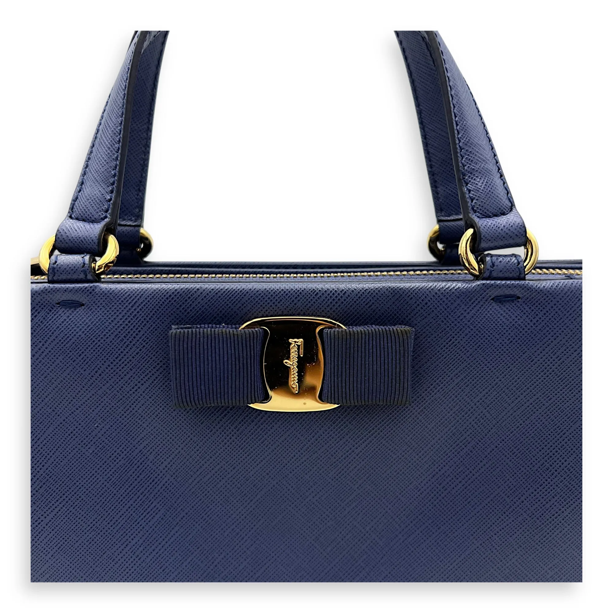 Tracy Crossbody Bag Small Blue in Saffiano Leather, Gold hardware