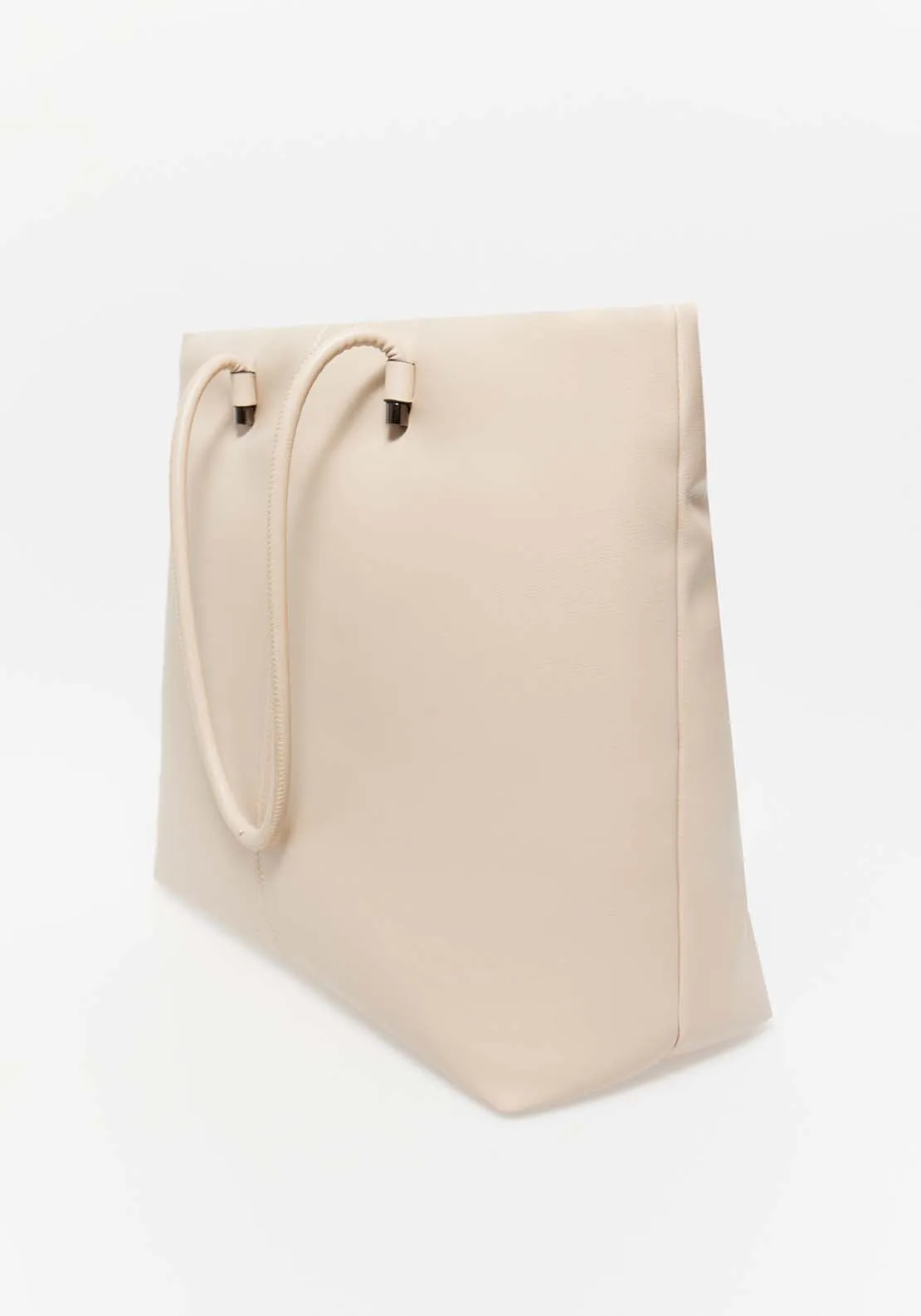 Tubular Handles Bag - Beige