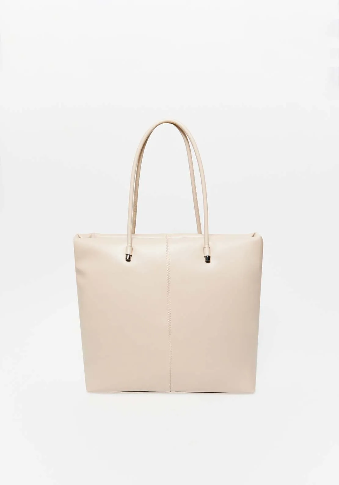 Tubular Handles Bag - Beige