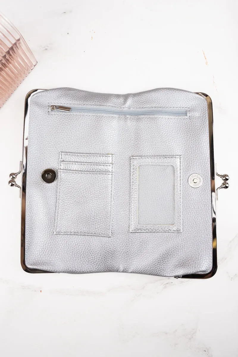 Twice as Nice Clutch Wallet in Silver