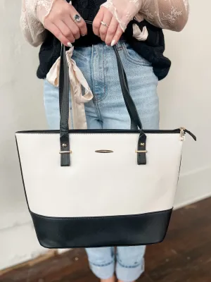 Two Tone Contrast Tote Bag