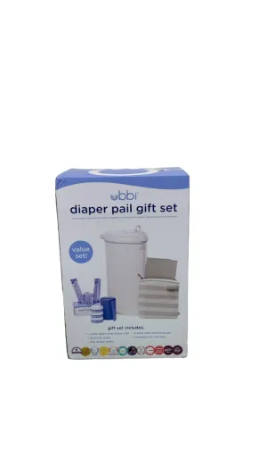 Ubbi Diaper Pail Value Gift Set, Matte White