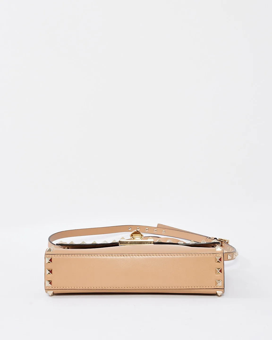 Valentino Beige Leather Small Rockstud Crossbody Bag