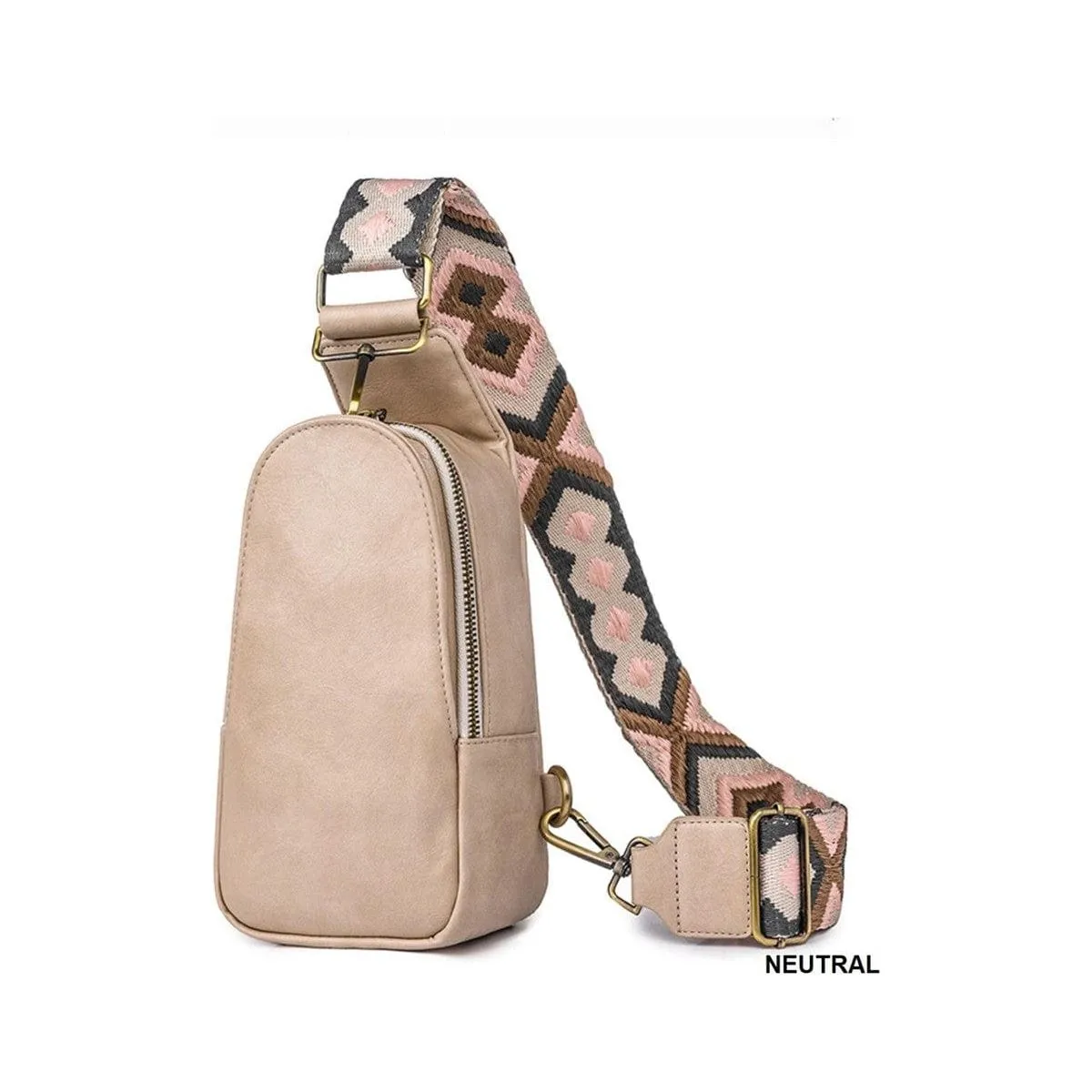 Vegan Leather Sling Cross Body Bag