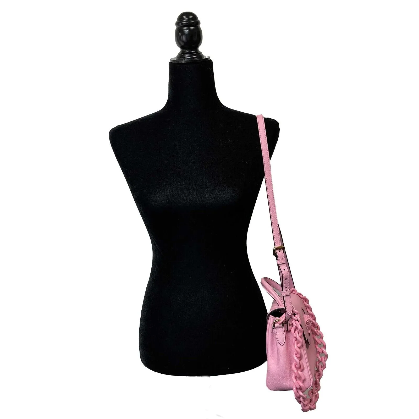 Versace - New Women's La Medusa Small Pink Top Handle w / leather & Chain Straps