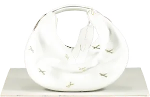 White Genny   Fortune Bag With X Applications And Rhinestones One Size