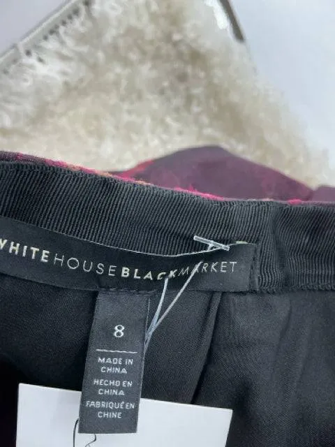 White House Black Market Plum Roses Skirt Size 8