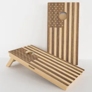 Wood American Flag Professional Cornhole Boards