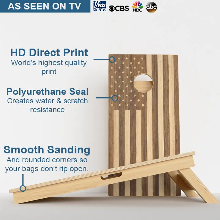 Wood American Flag Professional Cornhole Boards