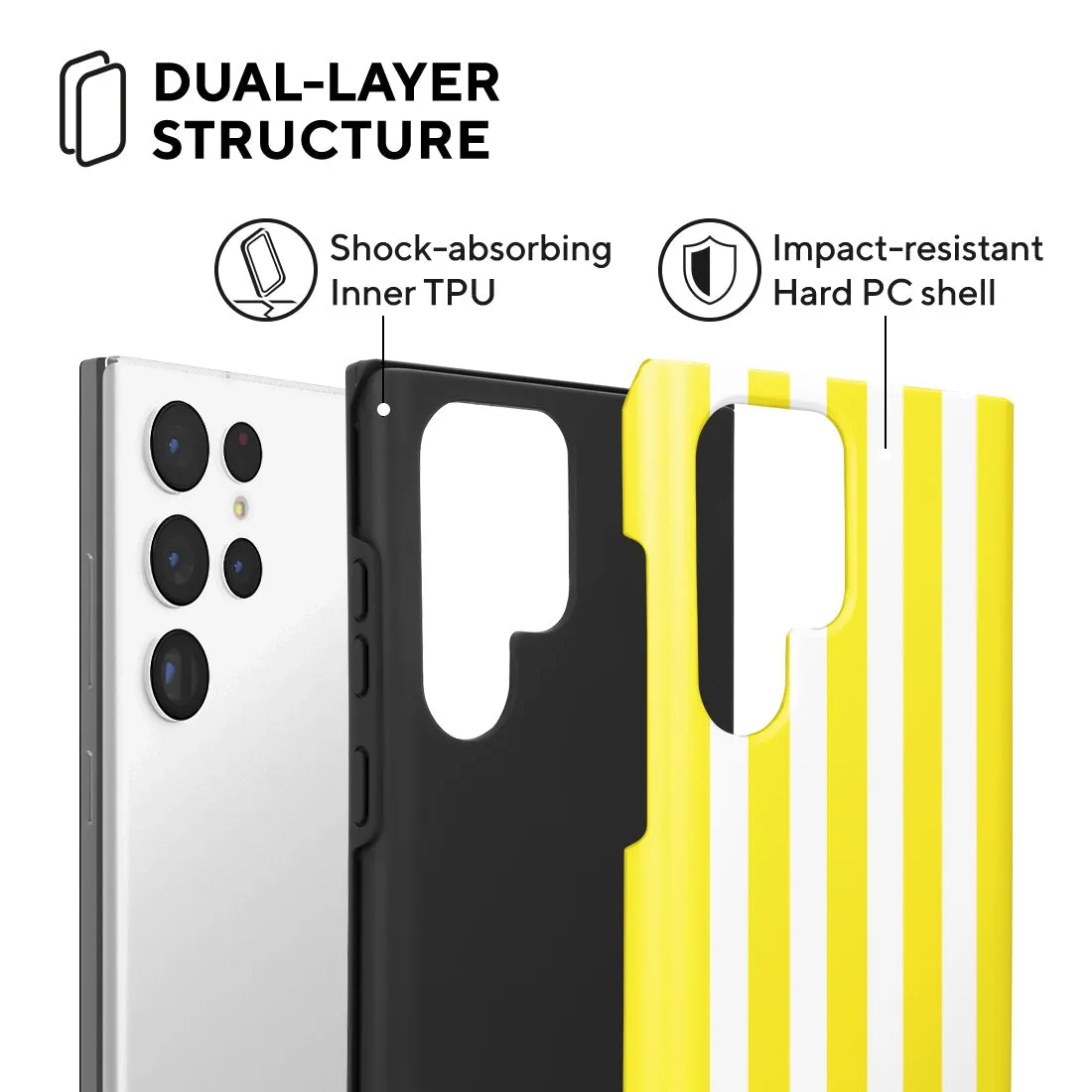 Yellow Stripe Custom - Samsung Galaxy S22 Ultra 5G Case