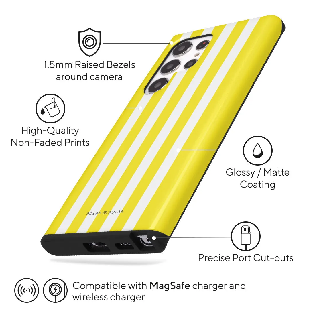Yellow Stripe Custom - Samsung Galaxy S22 Ultra 5G Case