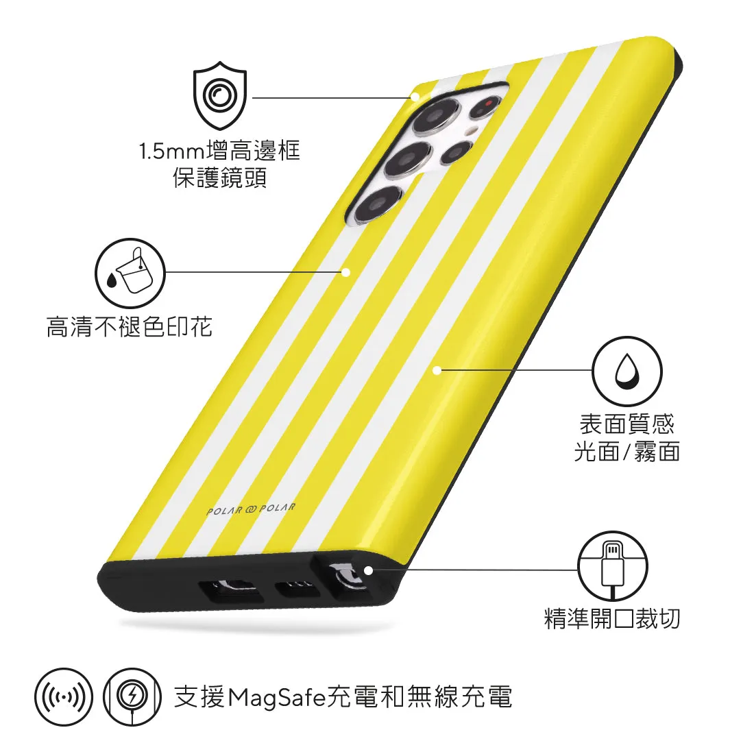 Yellow Stripe Custom - Samsung Galaxy S22 Ultra 5G Case