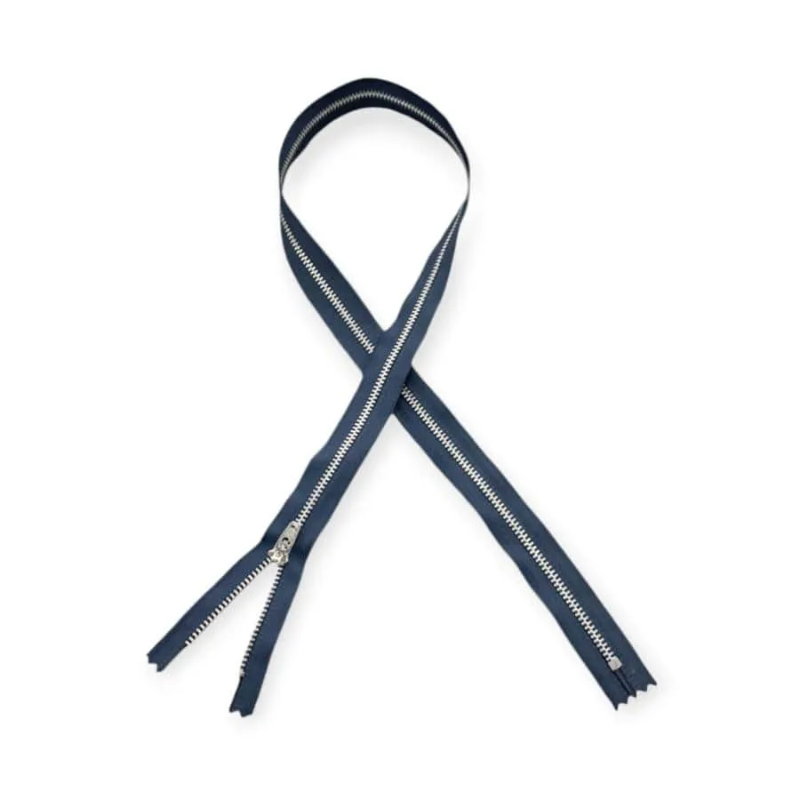 YKK Metal Silver Navy