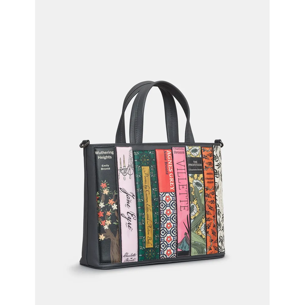 Yoshi Bronte Bookworm Library Grey Leather Grab Bag