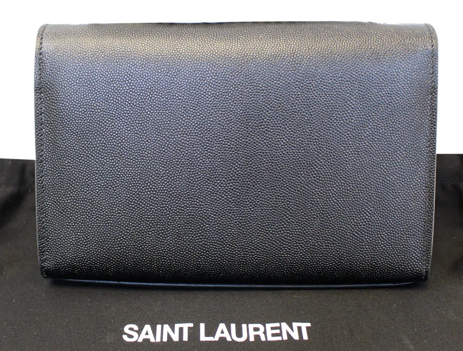 YVES SAINT LAURENT Kate Black Leather Medium Chian Clutch Crossbody Bag