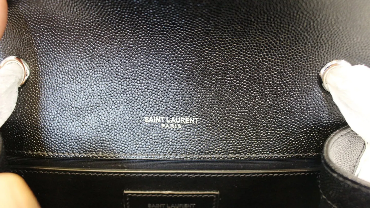 YVES SAINT LAURENT Kate Black Leather Medium Chian Clutch Crossbody Bag