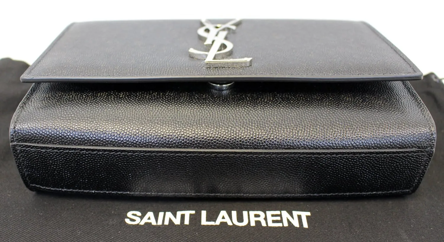 YVES SAINT LAURENT Kate Black Leather Medium Chian Clutch Crossbody Bag