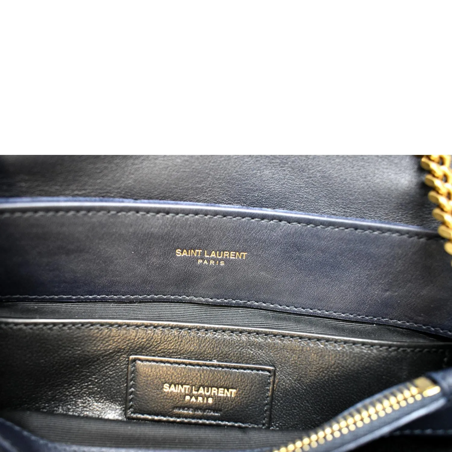 YVES SAINT LAURENT Small Loulou Velvet Shoulder Bag Blue