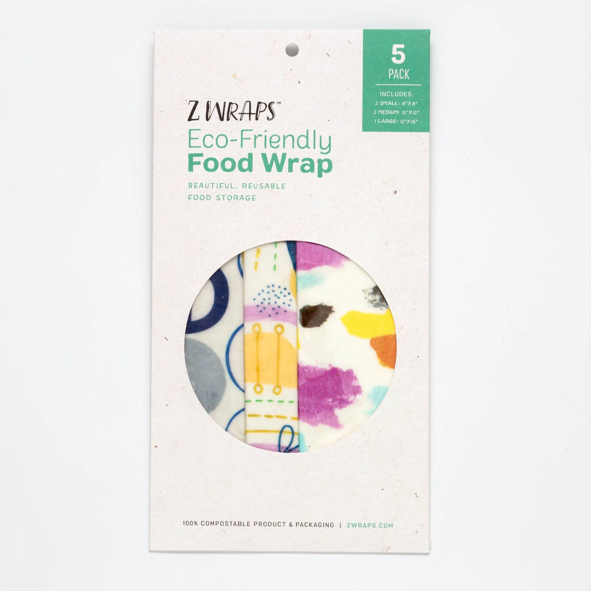 Z Wraps 5-Pack Reusable Food Wrap Pallet/Music/Circle