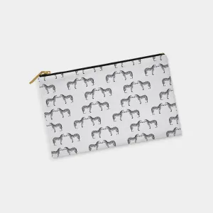 Zebras Personalized Zipper Pouch (on gray)