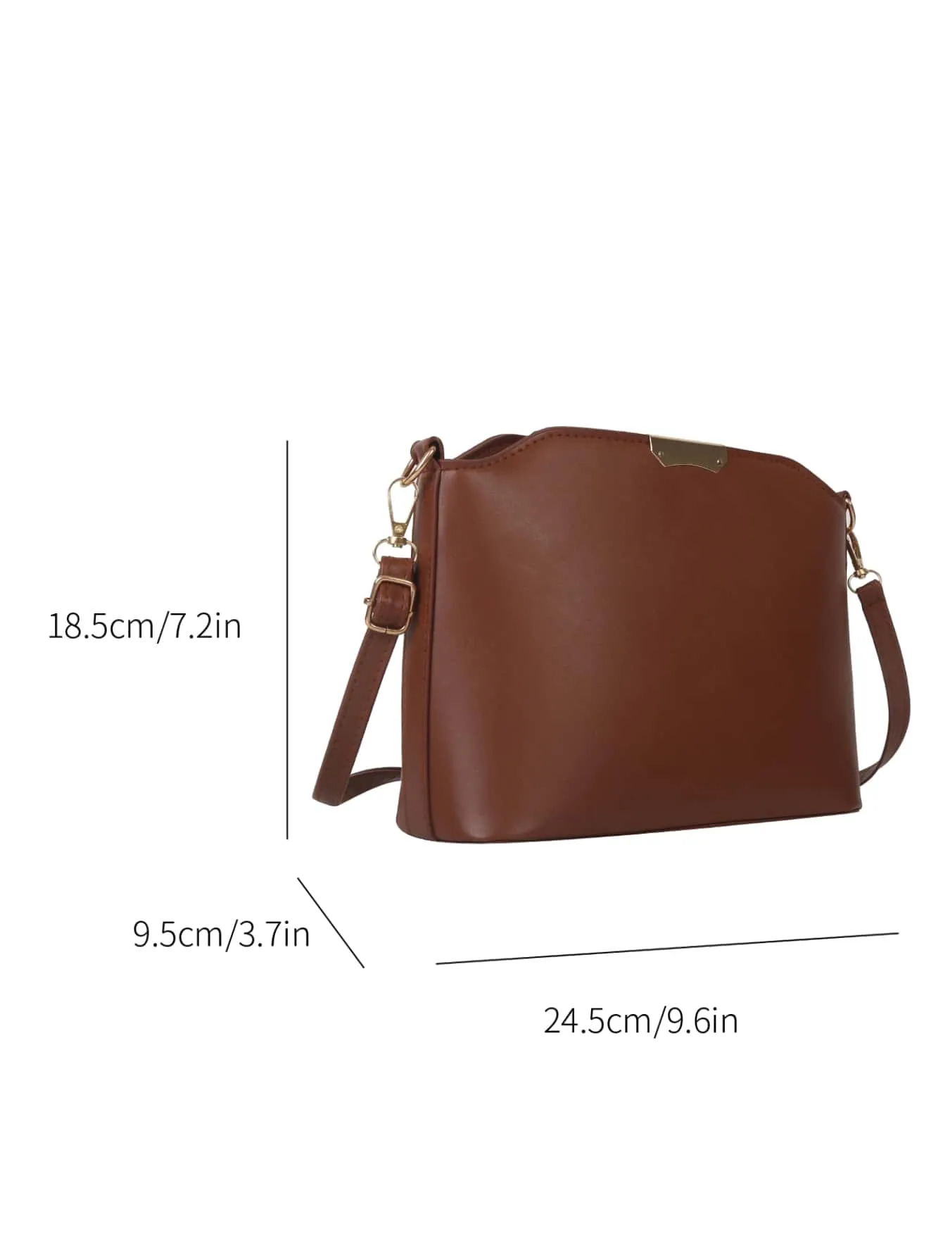 Zipper Single Shoulder Crossbody Bag - Brown